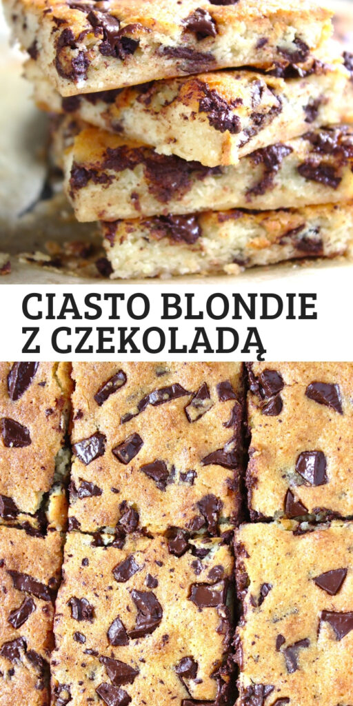 Wilgotne maślane ciasto Blondie z czekoladą