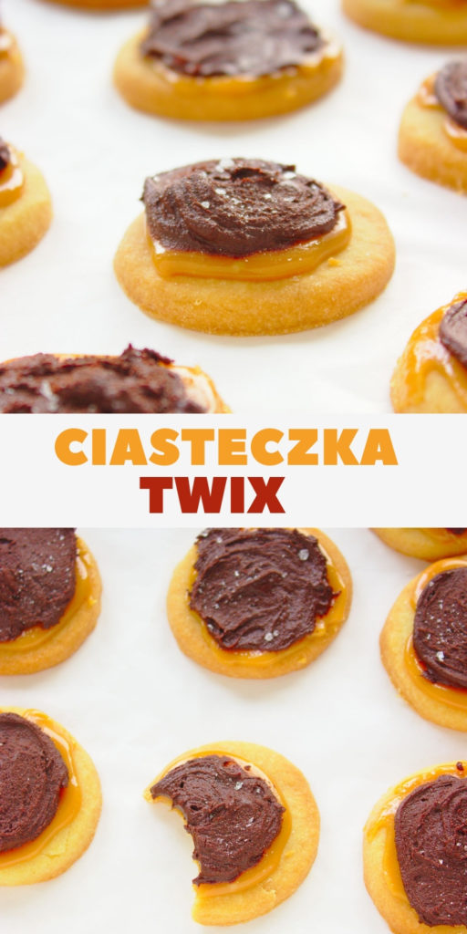 Kruche ciasteczka twix z czekoladą i karmelem