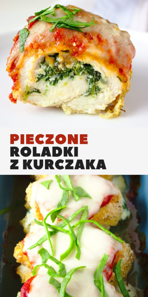 Pieczone roladki z kurczaka ze szpinakiem i ricottą