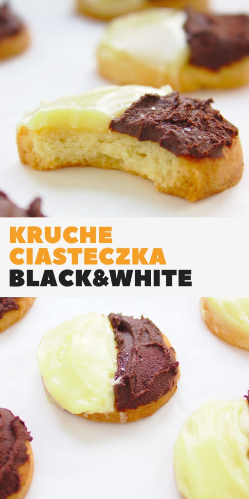 Kruche ciasteczka maślane z czekoladą mleczną i białą Black&White