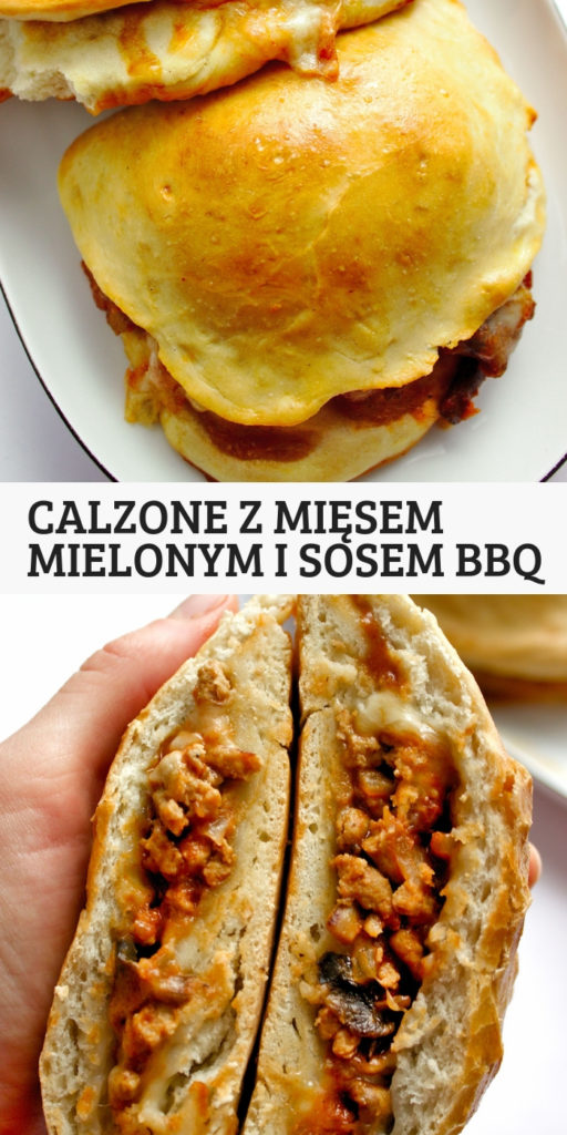 Calzone z mięsem mielonym i domowym sosem BBQ