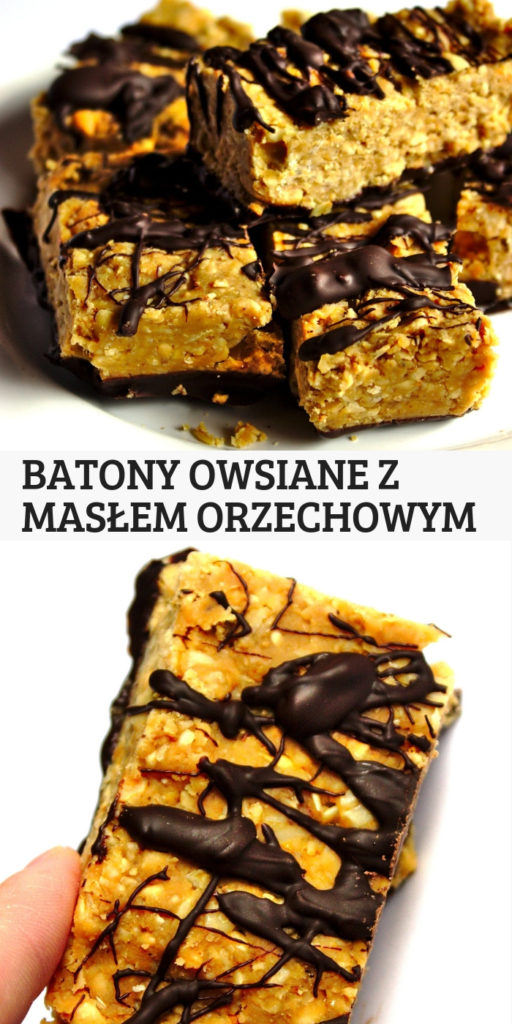 Domowe zdrowe fit batony owsiane z masłem orzechowym