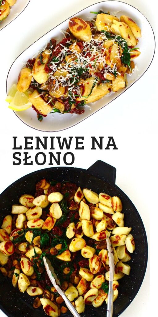 Pierogi leniwe z suszonymi pomidorami i szpinakiem, kluski, kopytka